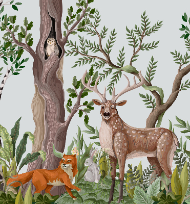 Rolgordijn voor het raam Bosdieren