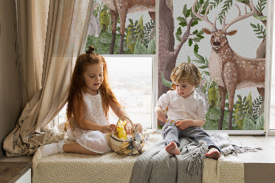 Rolgordijn voor het raam Bosdieren