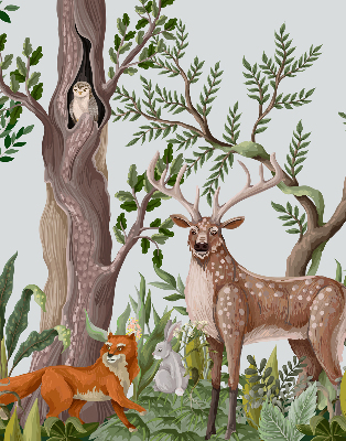 Rolgordijn voor het raam Bosdieren