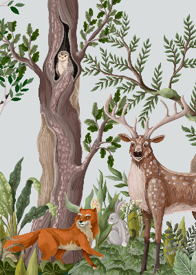 Rolgordijn voor het raam Bosdieren