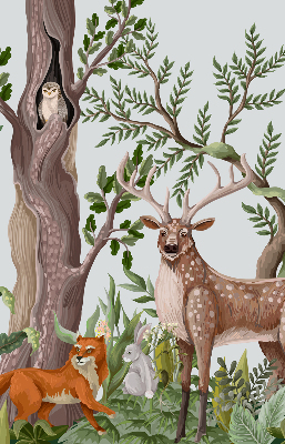 Rolgordijn voor het raam Bosdieren