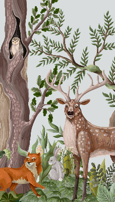 Rolgordijn voor het raam Bosdieren