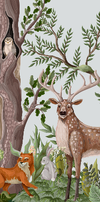 Rolgordijn voor het raam Bosdieren