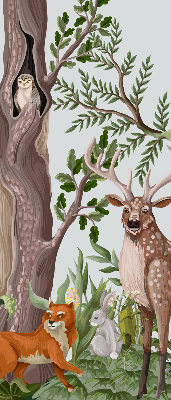 Rolgordijn voor het raam Bosdieren