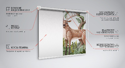 Rolgordijn voor het raam Bosdieren