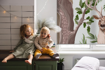 Rolgordijn voor het raam Bosdieren