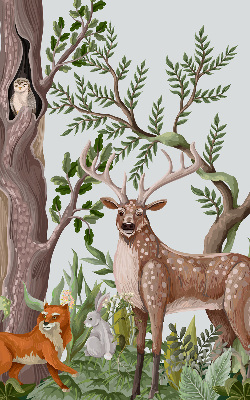 Rolgordijn voor het raam Bosdieren