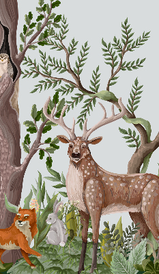 Rolgordijn voor het raam Bosdieren