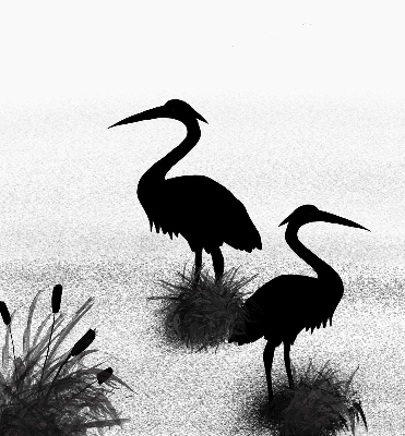 Rolgordijn voor het raam Reigers