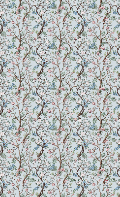 Rolgordijn voor het raam Bloemenranken op een lichte achtergrond