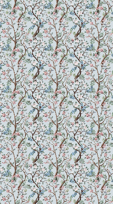 Rolgordijn voor het raam Bloemenranken op een lichte achtergrond