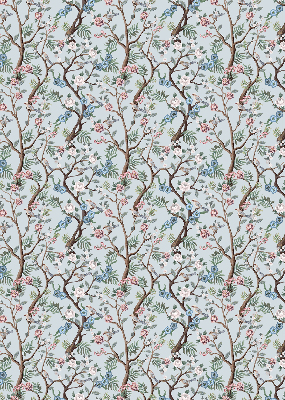 Rolgordijn voor het raam Bloemenranken op een lichte achtergrond