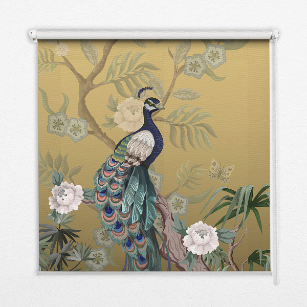 Rolgordijn verduisterend Pauw op een boom