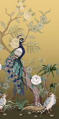 Rolgordijn verduisterend Pauw op een boom