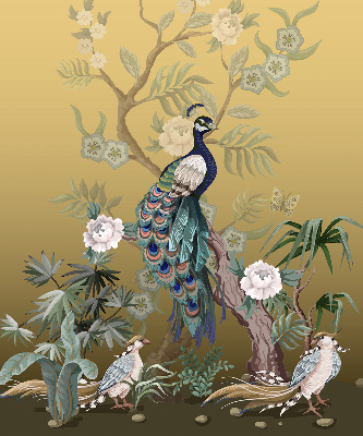 Rolgordijn verduisterend Pauw op een boom