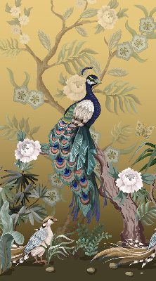 Rolgordijn verduisterend Pauw op een boom