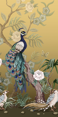 Rolgordijn verduisterend Pauw op een boom