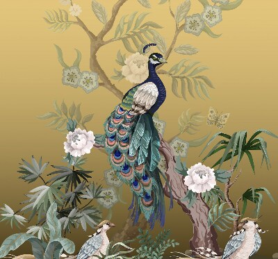 Rolgordijn verduisterend Pauw op een boom