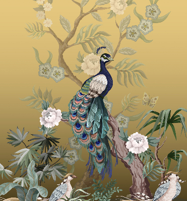 Rolgordijn verduisterend Pauw op een boom