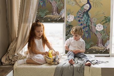 Rolgordijn verduisterend Pauw op een boom