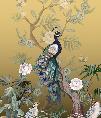 Rolgordijn verduisterend Pauw op een boom