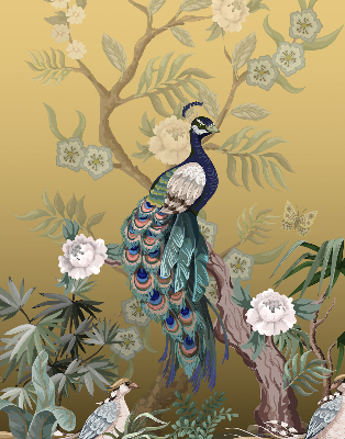 Rolgordijn verduisterend Pauw op een boom