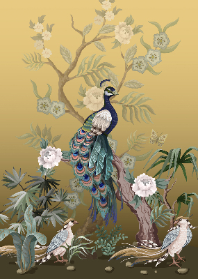 Rolgordijn verduisterend Pauw op een boom