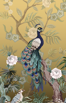 Rolgordijn verduisterend Pauw op een boom