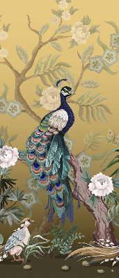 Rolgordijn verduisterend Pauw op een boom