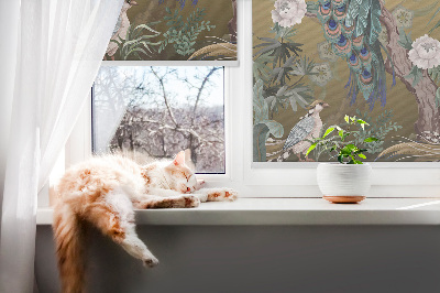 Rolgordijn verduisterend Pauw op een boom