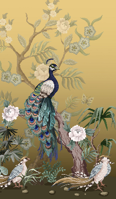 Rolgordijn verduisterend Pauw op een boom