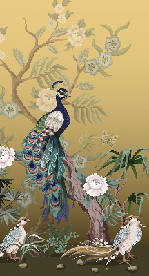 Rolgordijn verduisterend Pauw op een boom