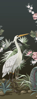 Rolgordijn voor het raam Vogels bij de boom