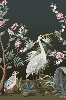 Rolgordijn voor het raam Vogels bij de boom