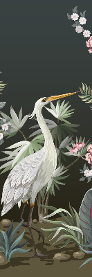 Rolgordijn voor het raam Vogels bij de boom