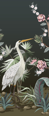 Rolgordijn voor het raam Vogels bij de boom