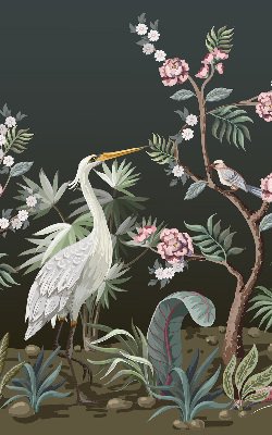 Rolgordijn voor het raam Vogels bij de boom