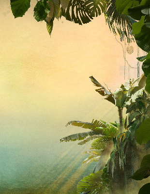 Rolgordijn voor het raam Plantenframe