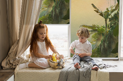 Rolgordijn voor het raam Plantenframe