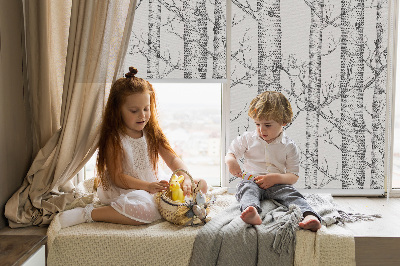 Rolgordijn verduisterend Boomstammen