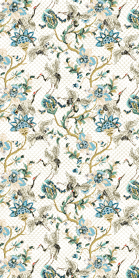 Rolgordijn voor het raam Bloemen en vogels