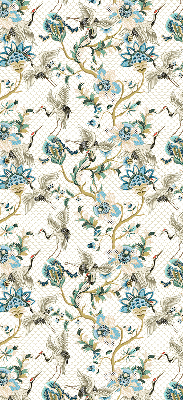 Rolgordijn voor het raam Bloemen en vogels