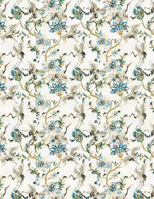 Rolgordijn voor het raam Bloemen en vogels