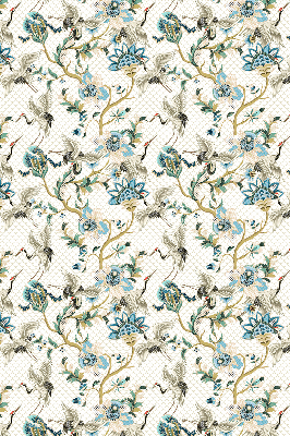 Rolgordijn voor het raam Bloemen en vogels