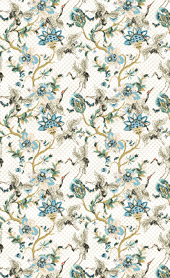 Rolgordijn voor het raam Bloemen en vogels