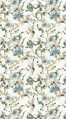 Rolgordijn voor het raam Bloemen en vogels