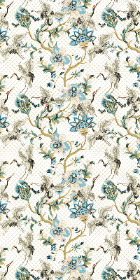 Rolgordijn voor het raam Bloemen en vogels