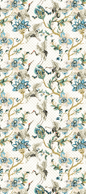 Rolgordijn voor het raam Bloemen en vogels