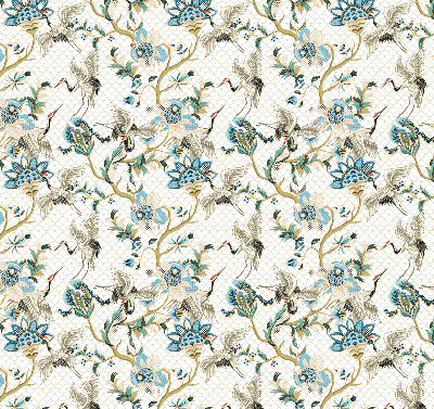 Rolgordijn voor het raam Bloemen en vogels