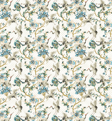 Rolgordijn voor het raam Bloemen en vogels